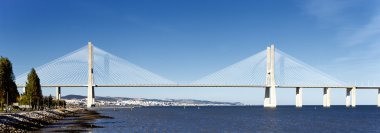 Vasco da Gama bridge in Lisbon clipart