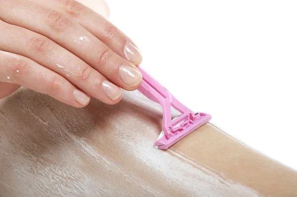 Shaving leg — Stock Photo, Image