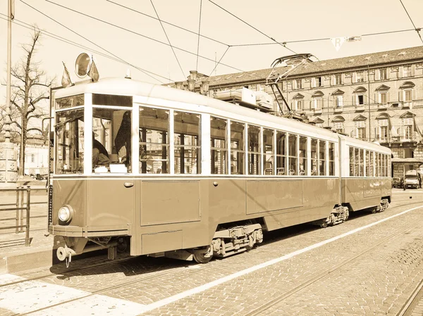 Antiguo tranvía en Turín — Foto de Stock