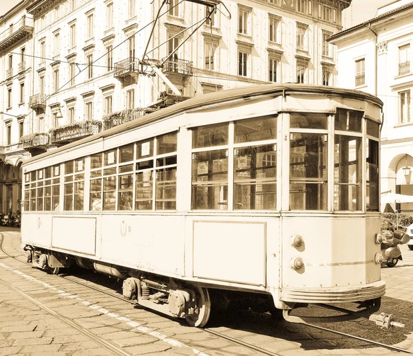 Vintage tramvay, milan — Stok fotoğraf