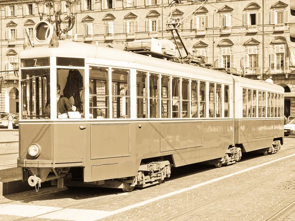 Stary tramwaj w Turynie — Zdjęcie stockowe
