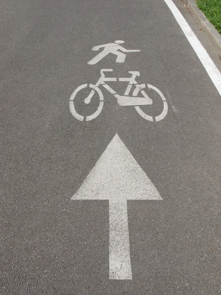 Bike Lane sinal — Fotografia de Stock