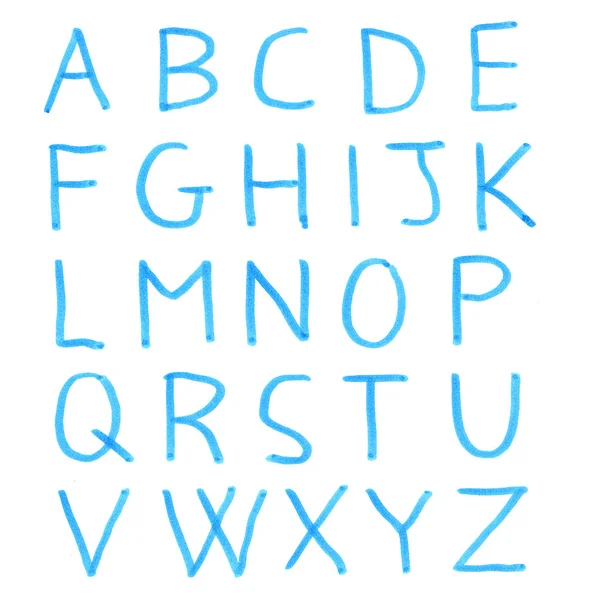 Handwritten alphabet letters — Stock Photo, Image