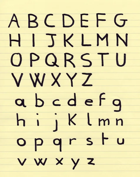 Letras manuscritas do alfabeto — Fotografia de Stock