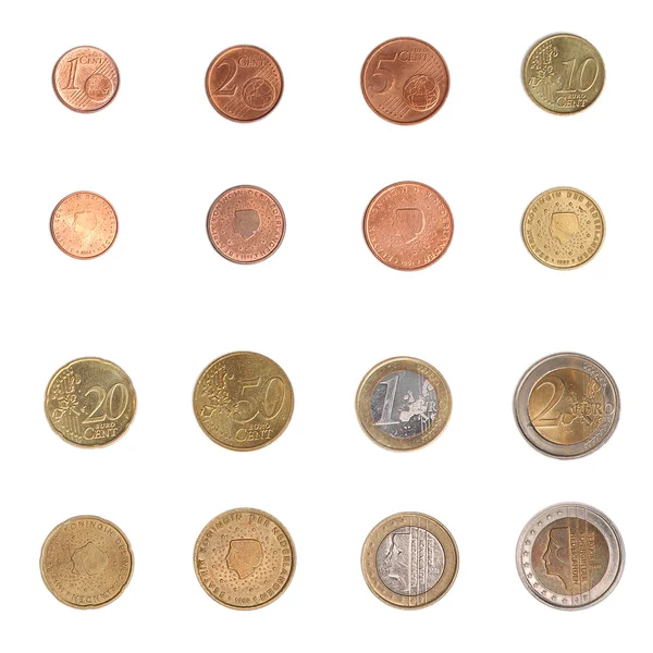 Euro mince - nederlands — Stock fotografie