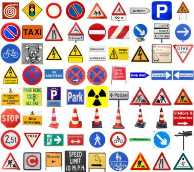 Set of European signs clipart
