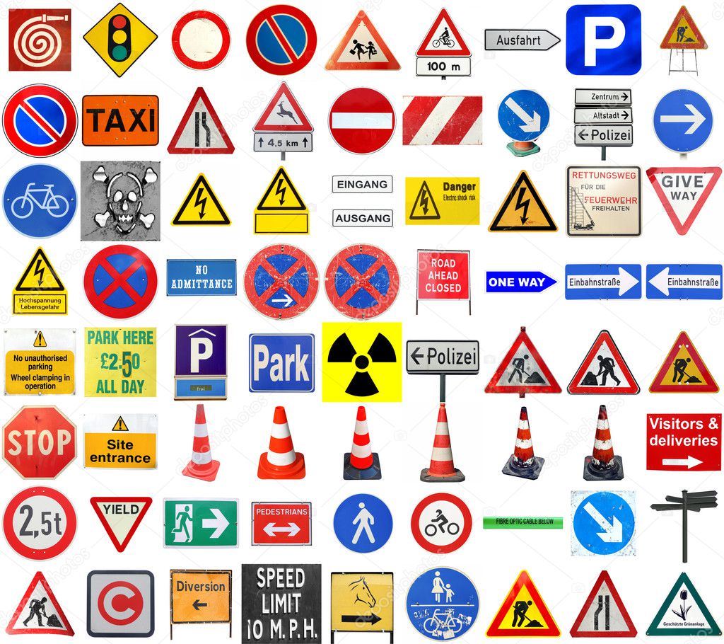 Set of European signs