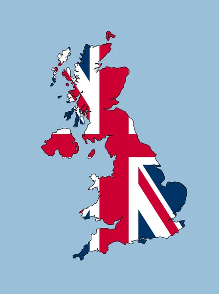 Флаг Великобритании на карте — стоковое фото