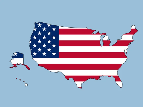 Флаг США на карте — стоковое фото