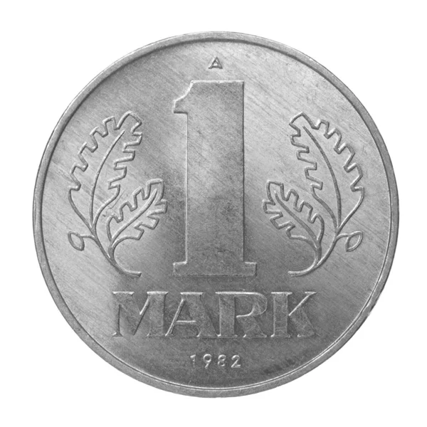 Jahrgang 1992 ddr Münze isoliert — Stockfoto