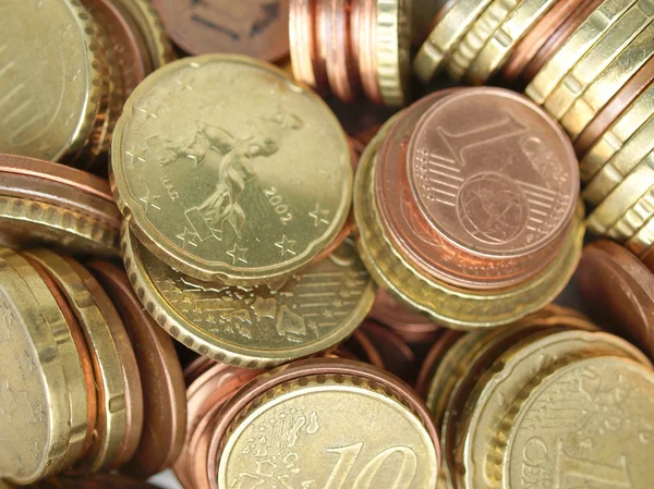 Fondo monete in euro — Foto Stock