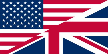 UK USA flags clipart