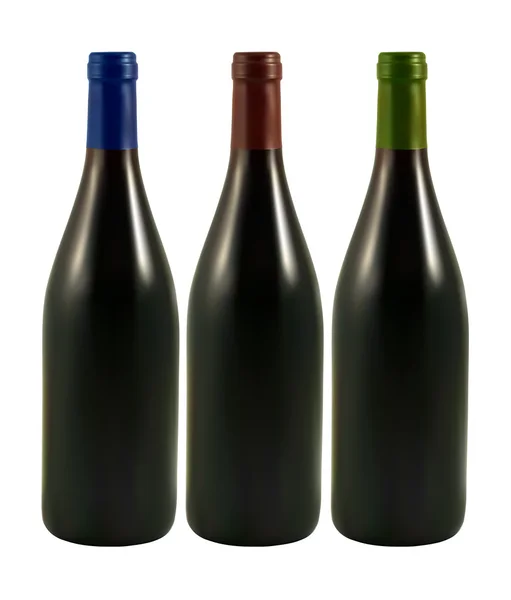 Three wine bottles — Stock Vector