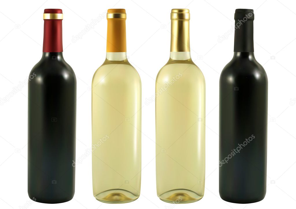 Four wine bottles