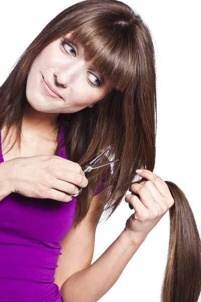 Woman loosing hair — Stock Photo, Image