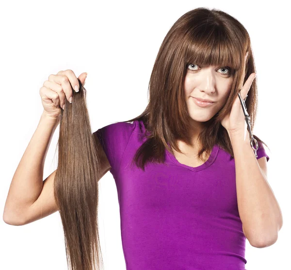 Woman loosing hair — Stock Photo, Image