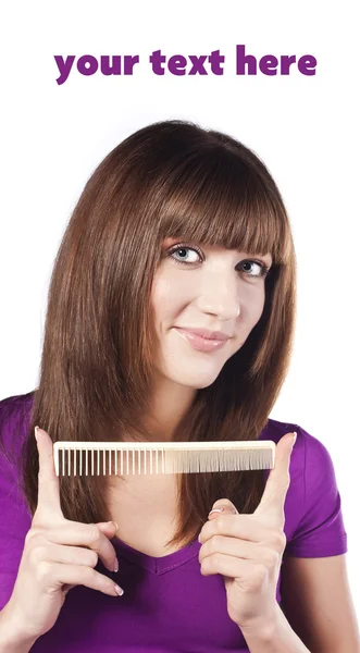Gesunde lange glatte weibliche Haare — Stockfoto