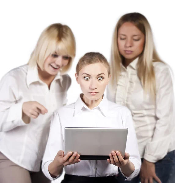 Group of three confident businesswoman smiling — Stock Photo, Image
