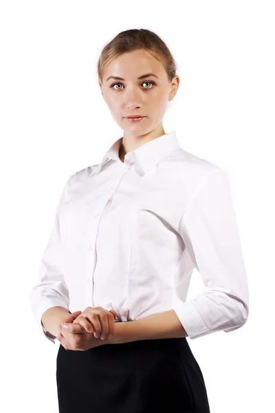 Young Blond Successful Businesswoman Studio — Stock Photo, Image