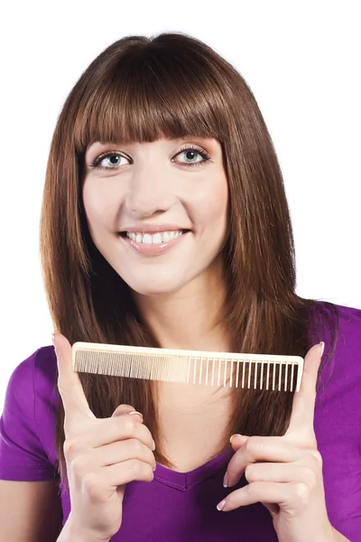 Friska långa raka kvinnliga hår — Stockfoto