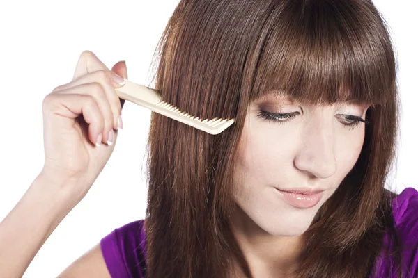 Здорове довге пряме жіноче волосся — стокове фото