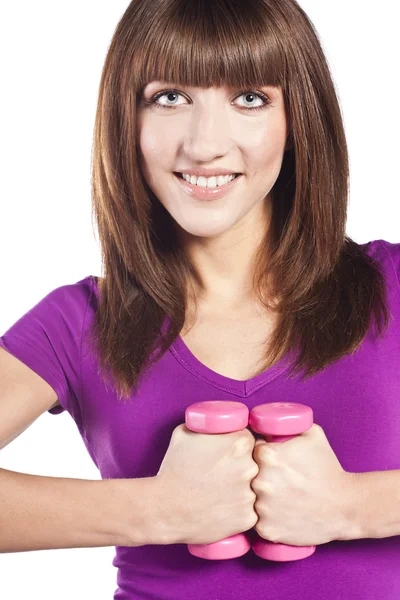 만두를 먹는 운동 선수인 여자 — 스톡 사진