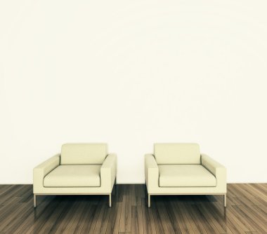 Minimal modern interior armchair clipart