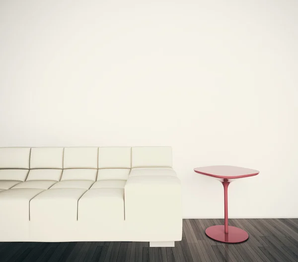 最小限のモダンなインテリアのソファとテーブル — ストック写真