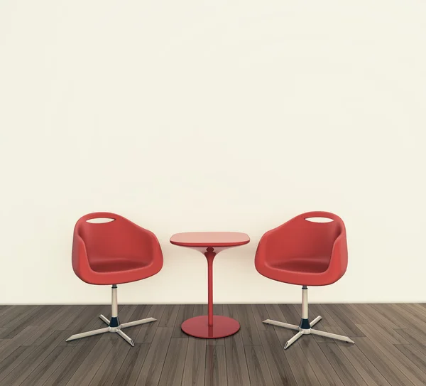 Şöminenin iki sandalye ile minimal modern iç — Stok fotoğraf