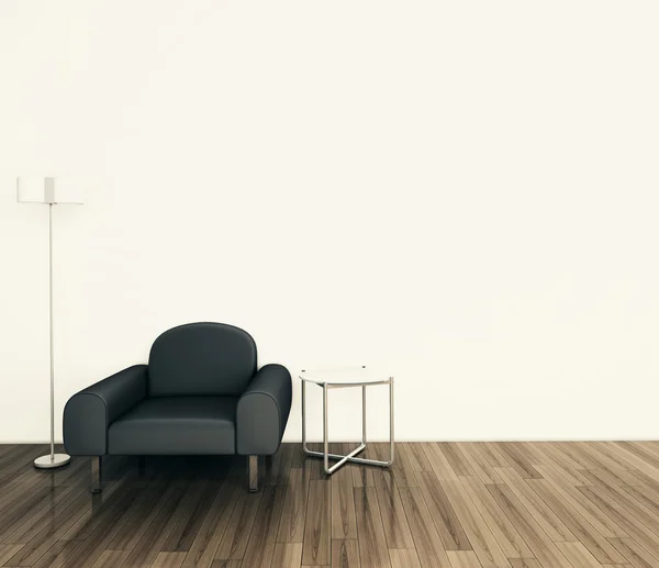 Sessel mit kleinem Tisch und Lampe — Stockfoto