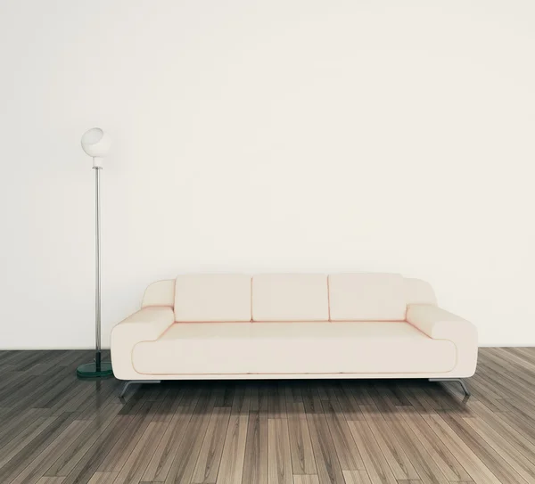 Rum med soffa och lampa — Stockfoto