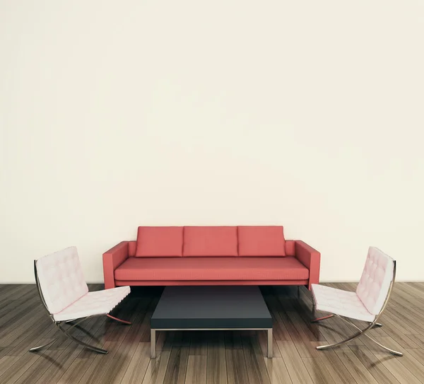 Room with sofa,chairs and table — Stock Photo, Image