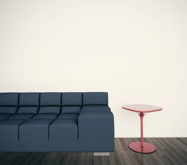 Canapé et table intérieurs modernes minimalistes Photo De Stock