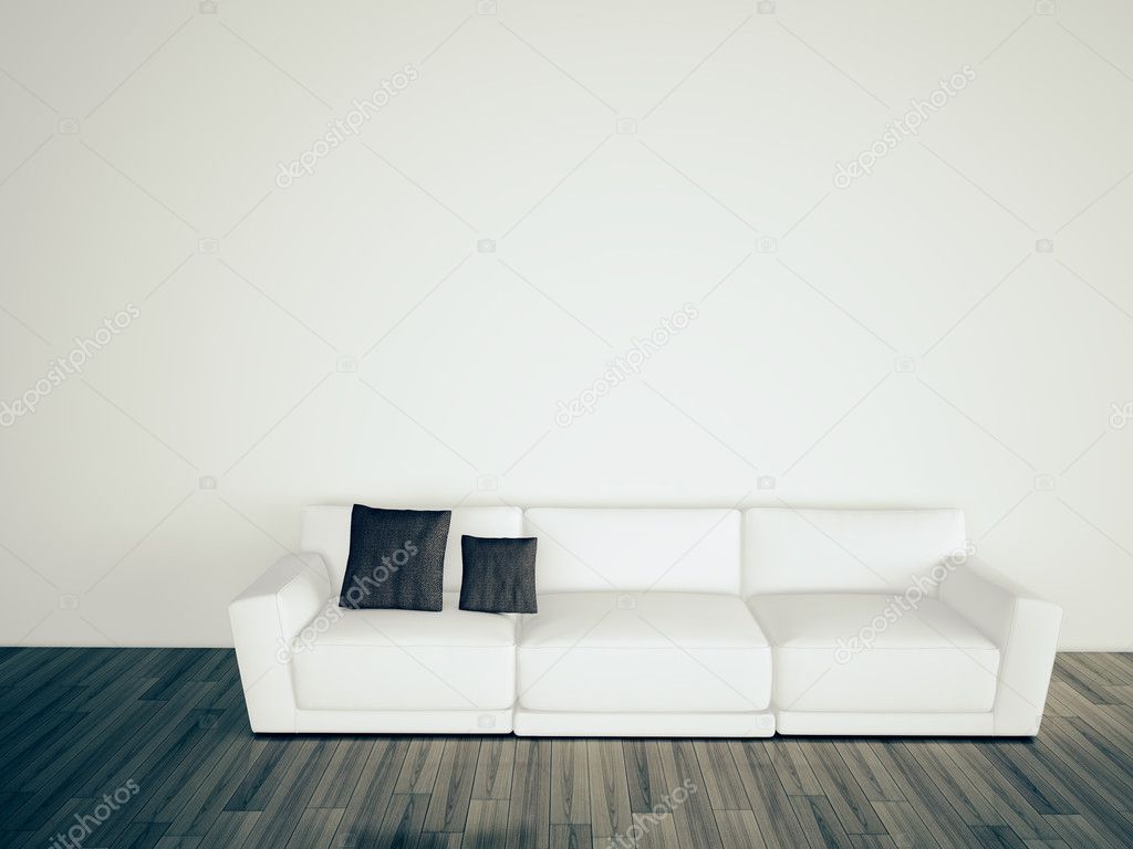 Empty room with sofa