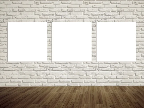 Modern art gallery blank picture on the wall — Stock Photo, Image