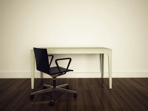 Mesa de oficina interior moderna y silla —  Fotos de Stock