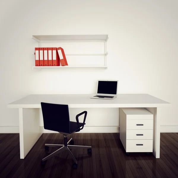 Minimale moderne interieur kantoor tafel en stoelen — Stockfoto