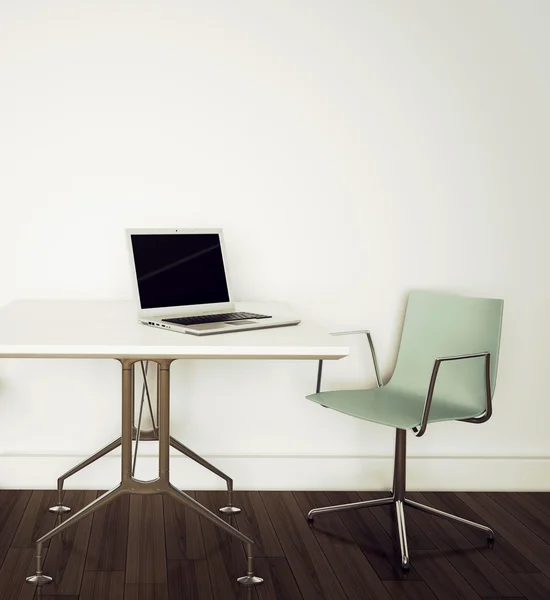 Tavolo e sedia da ufficio interni moderni — Foto Stock