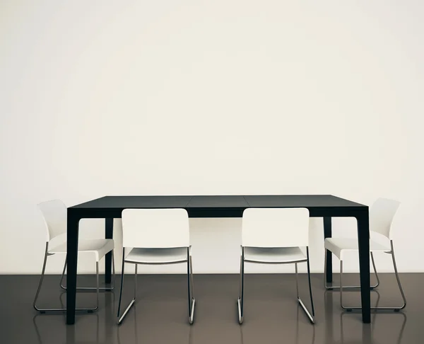Minimale moderne interieur kantoor tafel en stoelen — Stockfoto