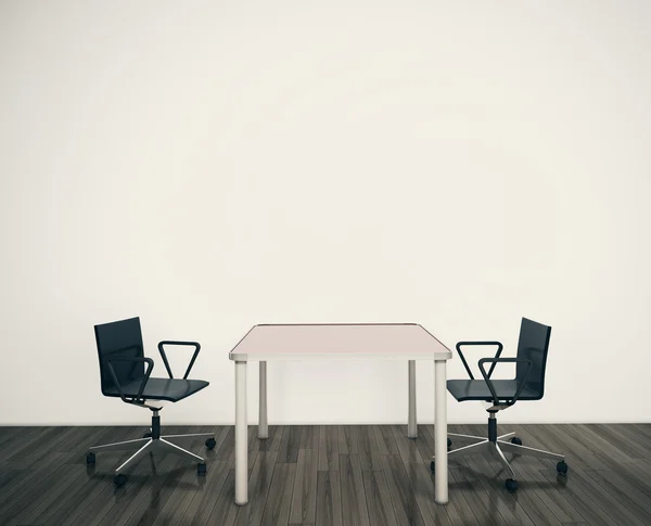 Mínimo moderno interior mesa de oficina y sillas —  Fotos de Stock