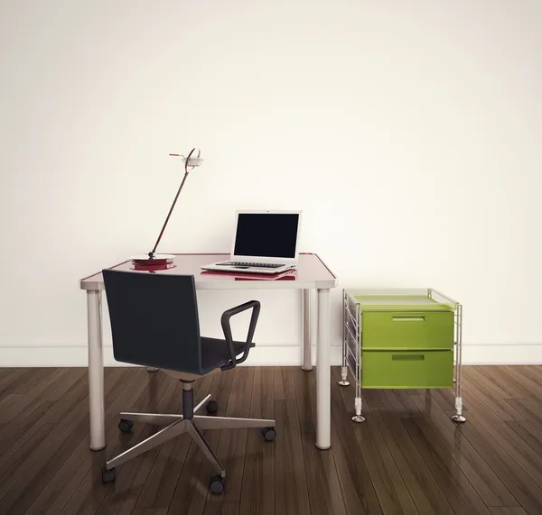 Minimális modern belső Hivatal asztal és székek — Stock Fotó