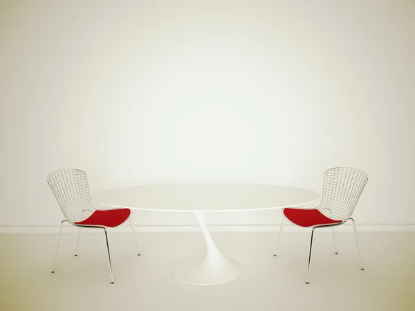 Minimální moderní interiérové kancelářské stůl a židle — Stock fotografie