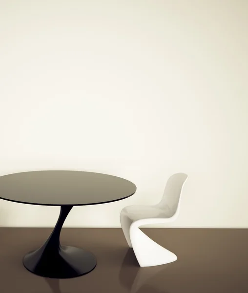 Minimal modern interiör kontor bord och stol — Stockfoto
