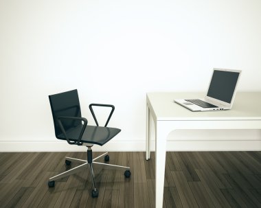 Modern interior office table and chair clipart