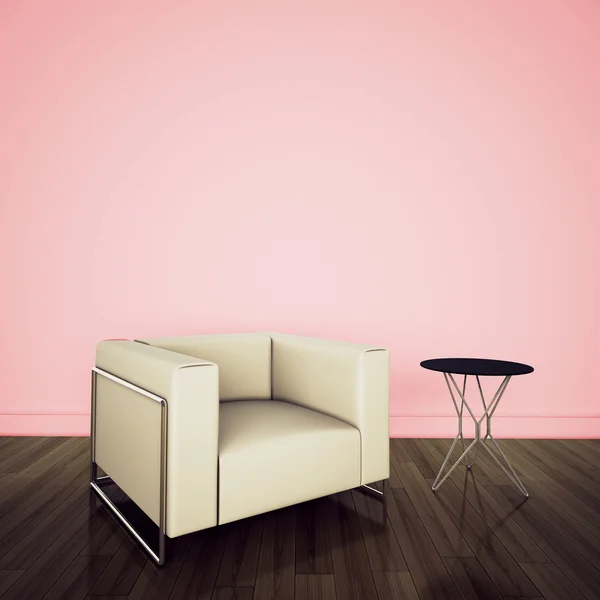 Room with armchair and table — Stock Photo, Image