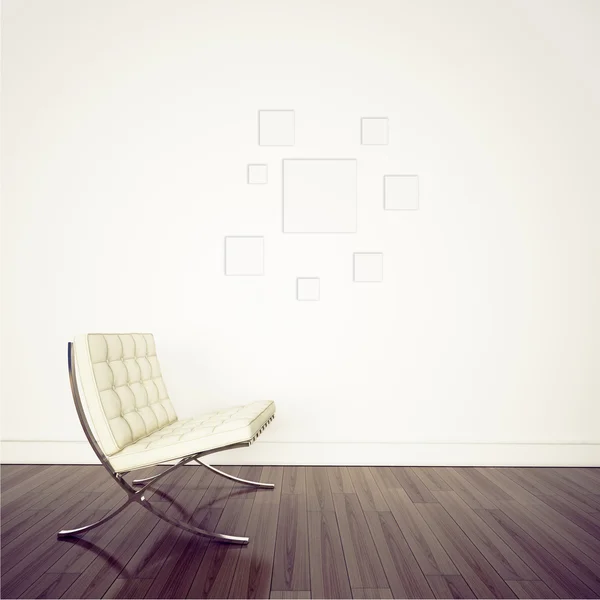 Кімната з білим кріслом — стокове фото
