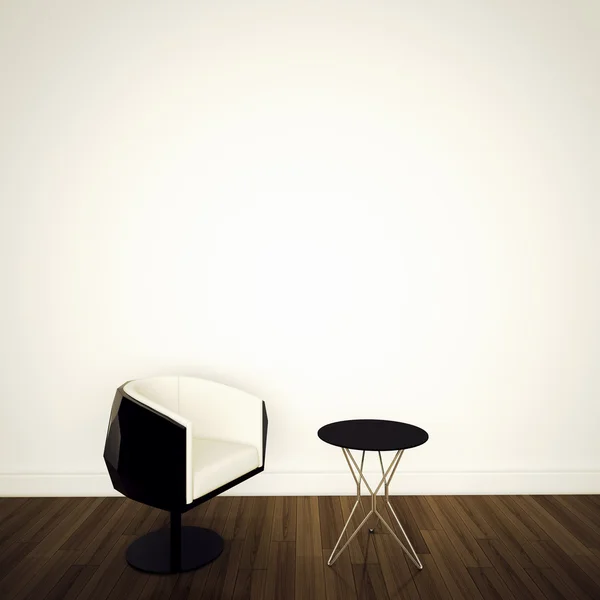 Minimaler moderner Sessel und Tisch im Innenraum — Stockfoto