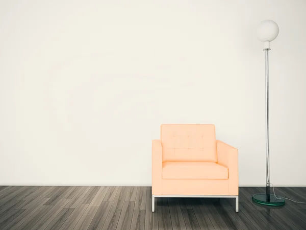 Кімната з кріслом і лампою — стокове фото