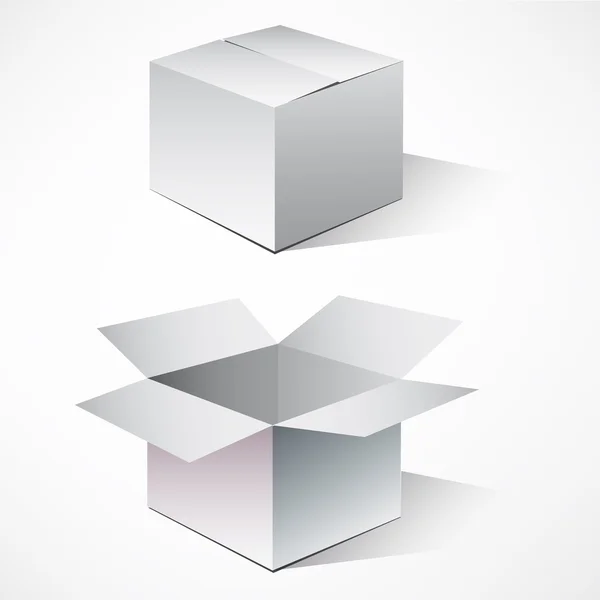 Deux boîtes vides en carton — Image vectorielle