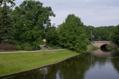 City park in centre of Riga clipart